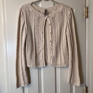 Anthropologie Openwork Knit Cardigan Size Large